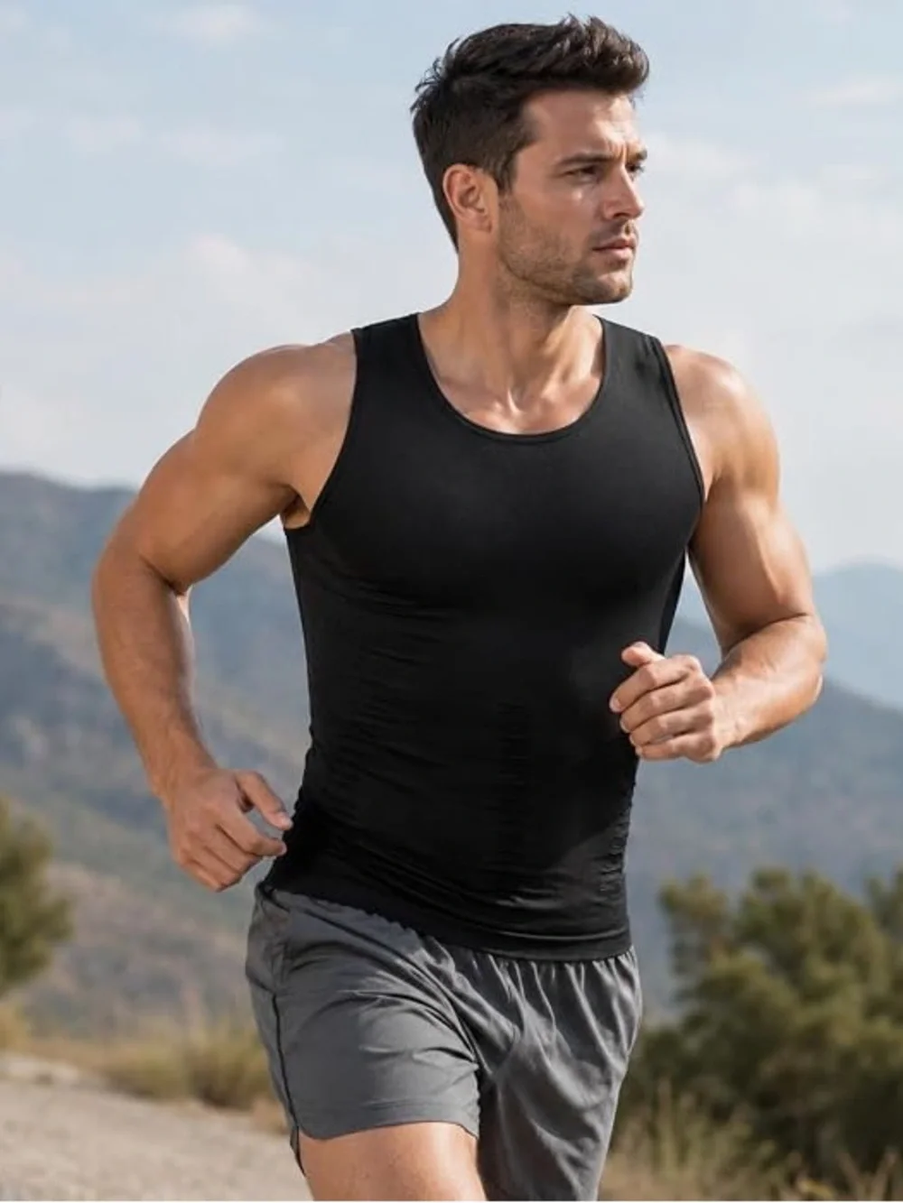 Men's Black Compression Tank Top